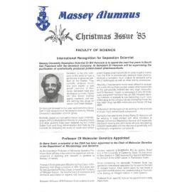 Massey Alumnus - Faculty of Science, December 1985