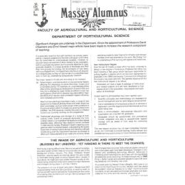 Massey Alumnus - Faculty of Agricultural and Horticultural Science, December 1987