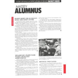Massey Alumnus - Agricultural and Horticultural Science Faculty News, December 1988