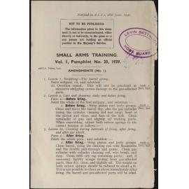 Small-arms training. Vol. 1, Pamphlet No. 20, 1939