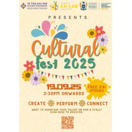 Te Tira Ahu Pae. Cultural Fest poster, 19 September 2025