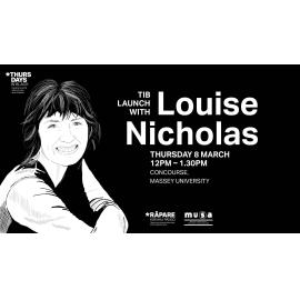 Massey University Students’ Association. Thursdays in Black launch with Louise Nicholas Facebook banner, 8 March 2018