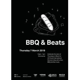 Massey University Students’ Association. Thursdays in Black BBQ and Beats poster, 7 March 2019