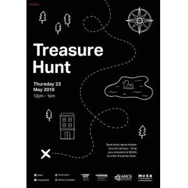 Massey University Students’ Association. Thursdays in Black treasure hunt poster, 23 May 2019