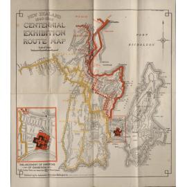 New Zealand 1840-1940 Centennial Exhibition route map and parking plan