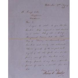 Letter from Thomas C. Mabey to Hugh Bellis, 1876