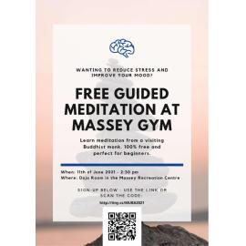 Massey University Buddhist Association. Guided meditation for beginners poster, 11 June 2021