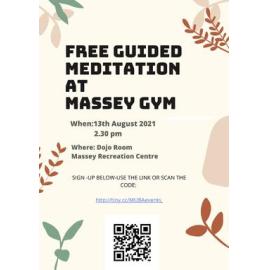 Massey University Buddhist Association. Guided meditation for beginners poster, 13 August 2021