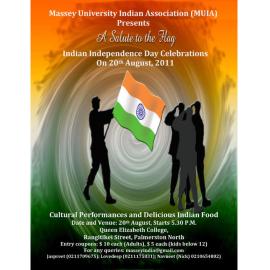 Massey University Indian Association. Indian Independence Day celebrations poster, 20 August 2011