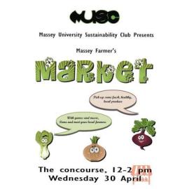 Massey University Sustainability Club. Farmer’s Market poster, 30 April 2014