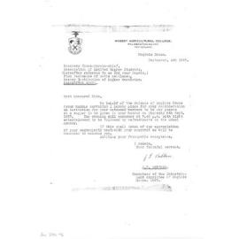 Moginie House. Invitation to second-year degree students for dinner at Moginie House, September 1957