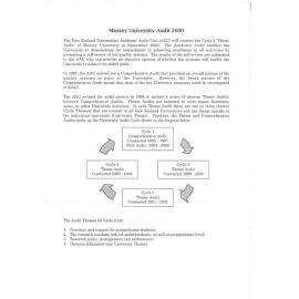 Massey University Audit 2000
