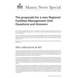 Massey News Special, New Regional Facilities Management Unit Q&A