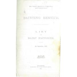 List of Dairy Factories, 1897