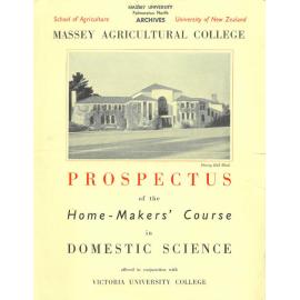 Prospectus of the Home-Makers' Course in Domestic Science, 1938