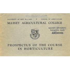 Prospectus of the Course in Horticulture, 1943