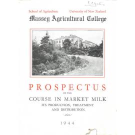 Prospectus of the Course in Market Milk, 1944