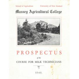 Prospectus of the Course for Milk Technicians, 1946