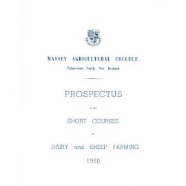 Prospectus of the Short Courses in Dairy and Sheep Farming, 1960