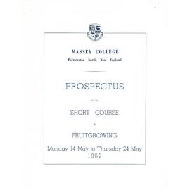 Prospectus of the Short Course in Fruitgrowing, 1962