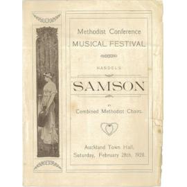 Methodist conference musical festival, Auckland Town Hall, Saturday, 28 February 1920