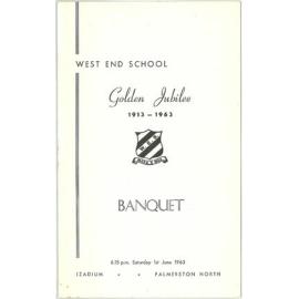 West End School. Golden Jubilee 1913 - 1963, Banquet Sat 1 June,1963