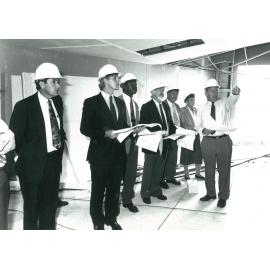 Study Centre. University Council members and staff being shown progress on buildings, circa 1993