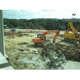 Library, Auckland campus. Library Extension, construction, October 2008
