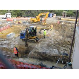 Library, Auckland campus. Library Extension, construction, October 2008
